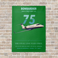 Thumbnail for Bombardier Learjet 75 Liberty vertical canvas print - no frame - green background