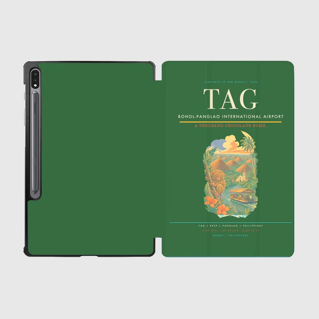 Bohol-Panglao International Airport (TAG) design on green samsung tablet tablet case