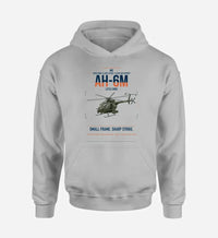 Thumbnail for MD AH-6M Little Bird design on light gray double-side hoodie, single-side print