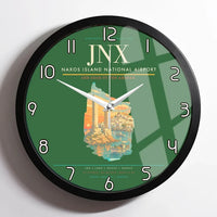 Thumbnail for Naxos Island National Airport (JNX) design on green framed wall clock