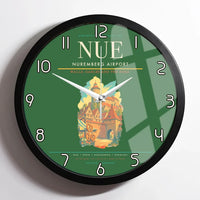 Thumbnail for Nuremberg Airport (NUE) design on green framed wall clock