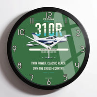 Thumbnail for Cessna 310R design on green framed wall clock