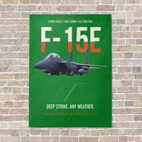 Thumbnail for F-15E Strike Eagle Deep Strike Any Weather vertical canvas print - no frame - green background