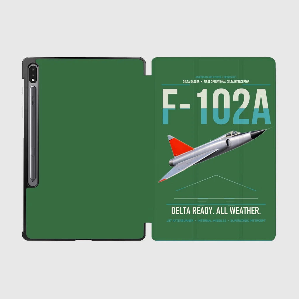 F-102A Delta Dagger design on green samsung tablet tablet case