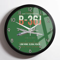 Thumbnail for B-36J Peacemaker design on green framed wall clock