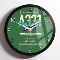 Thumbnail for Airbus A321 design on green framed wall clock