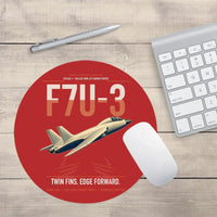 Thumbnail for F7U-3 Cutlass design on red round mouse pad