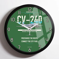 Thumbnail for Convair CV-240 design on green framed wall clock
