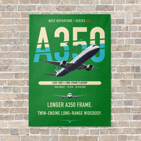 Thumbnail for Airbus A350-1000 vertical canvas print - no frame - green background