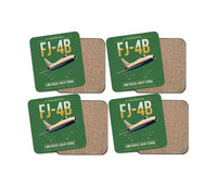 Thumbnail for FJ-4B Fury design on green 4 pieces set coaster