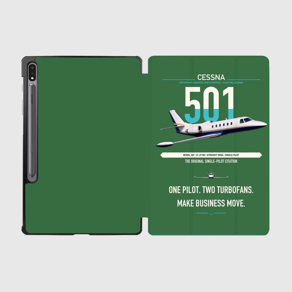 Cessna 501 Citation I SP design on green samsung tablet tablet case
