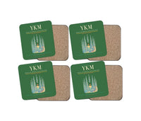 Thumbnail for Yakima Air Terminal (McAllister Field) (YKM) design on green 4 pieces set coaster