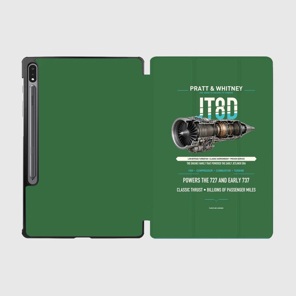 JT8D design on green samsung tablet tablet case