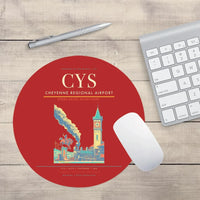 Thumbnail for Cheyenne Regional Airport (CYS) design on red round mouse pad