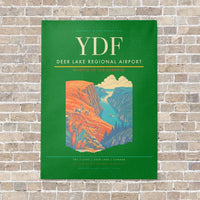 Thumbnail for Deer Lake Regional Airport YDF vertical canvas print - no frame - green background