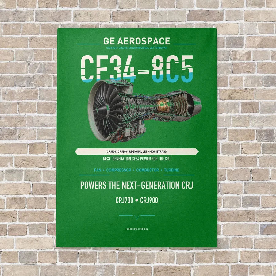 CF34-8C5 vertical canvas print - no frame - green background