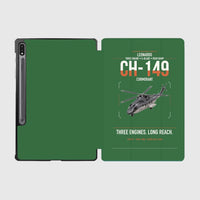Thumbnail for Leonardo CH-149 Cormorant design on green samsung tablet tablet case
