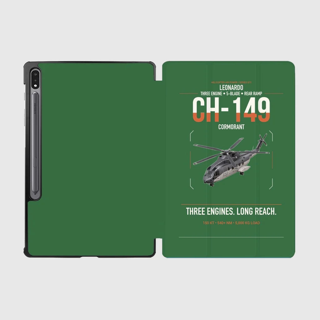 Leonardo CH-149 Cormorant design on green samsung tablet tablet case