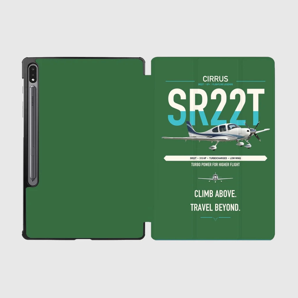 Cirrus SR22T design on green samsung tablet tablet case