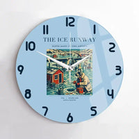 Thumbnail for VINTAGE G4041 - The Ice Runway - Designed Wall Clocks design on lightblue no-frame