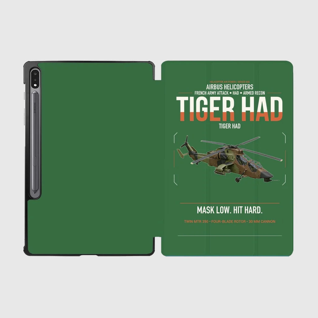 Airbus Helicopters Tiger HAD design on green samsung tablet tablet case
