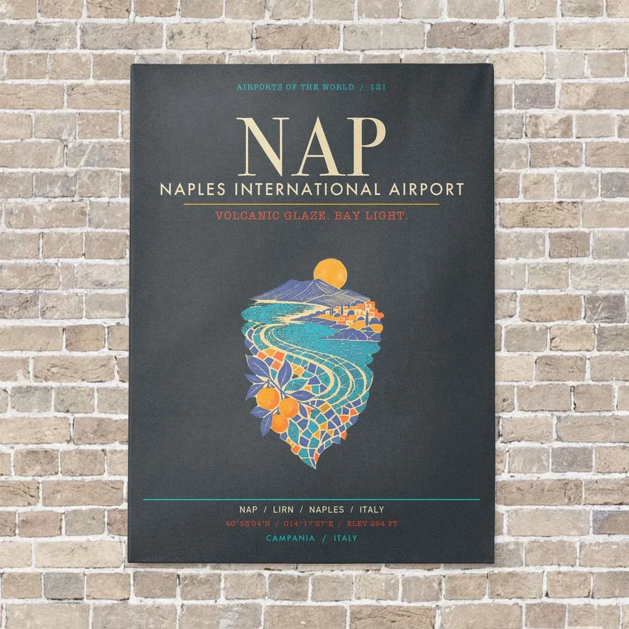 Naples International Airport NAP - Canvas Framed - Gray