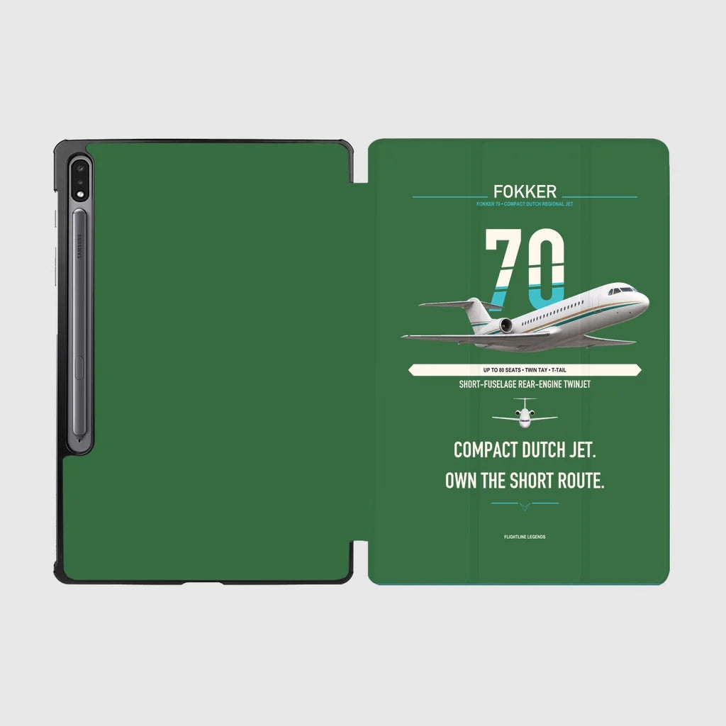 Fokker 70 design on green samsung tablet tablet case