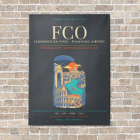 Thumbnail for Rome Leonardo da Vinci Fiumicino Airport FCO - Canvas Framed - Gray