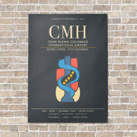 Thumbnail for John Glenn Columbus International Airport CMH - Canvas Framed - Gray
