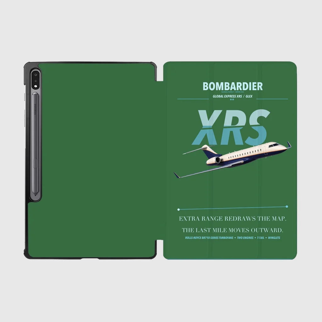 Bombardier Global Express XRS design on green samsung tablet tablet case