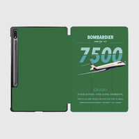 Thumbnail for Bombardier Global 7500 design on green samsung tablet tablet case
