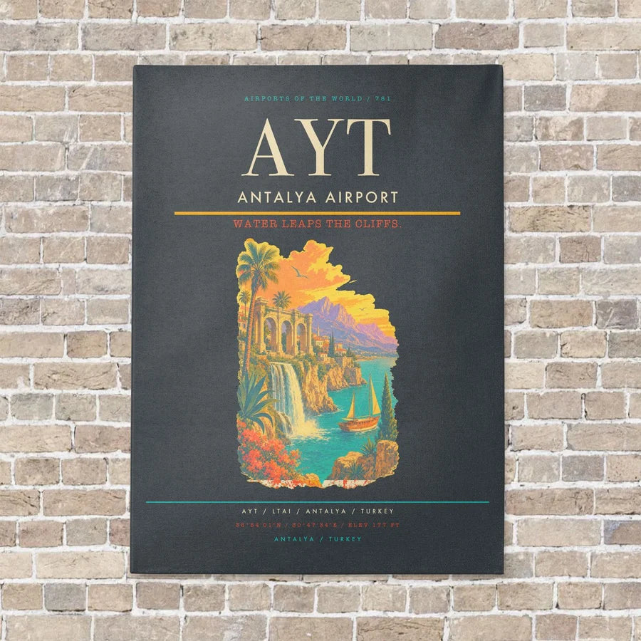 Antalya Airport AYT - Canvas No Frame - Gray
