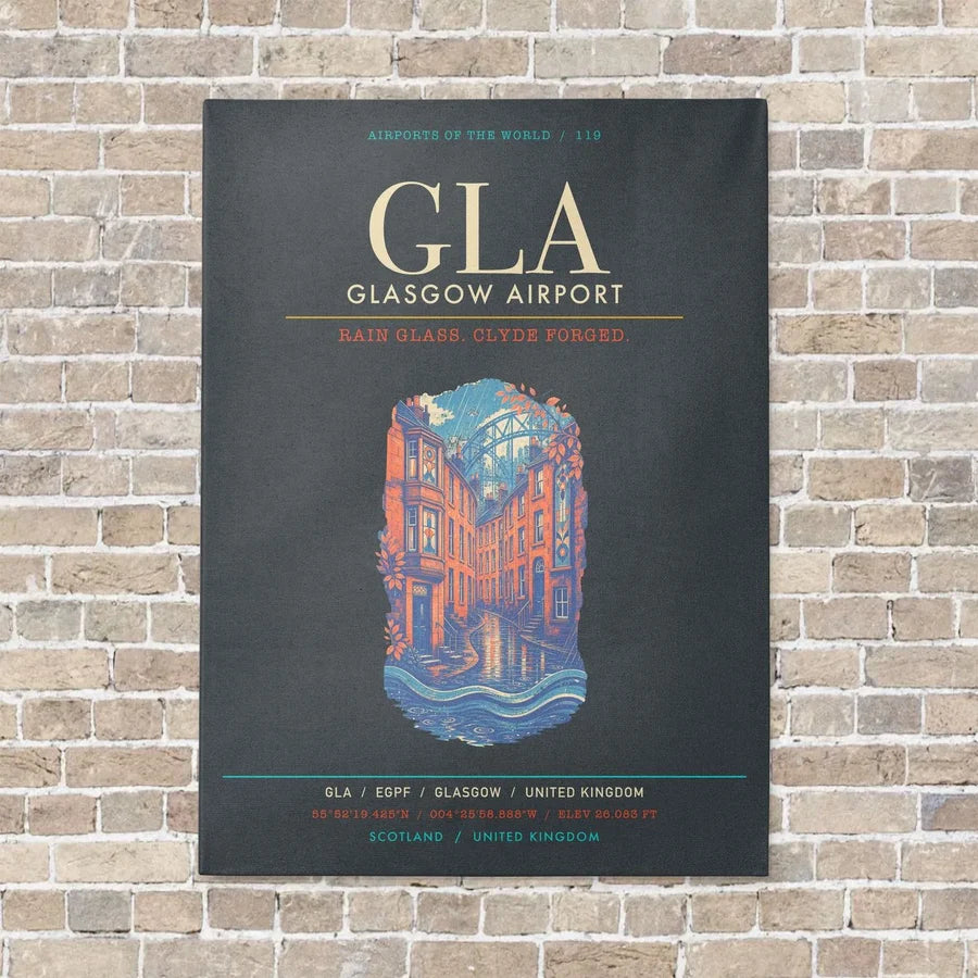 Glasgow Airport GLA - Canvas Framed - Gray