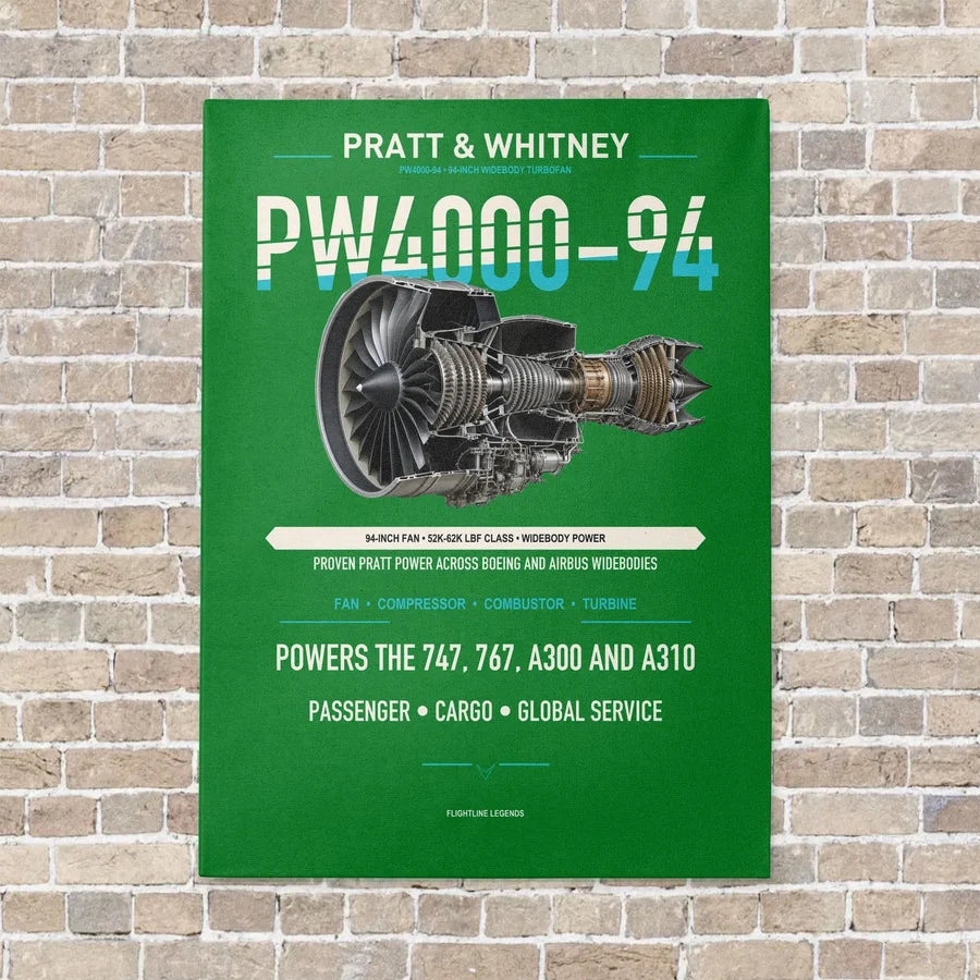 PW4000-94 vertical canvas print - no frame - green background
