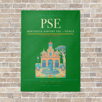 Thumbnail for Mercedita Airport PSE — Ponce vertical canvas print - no frame - green background