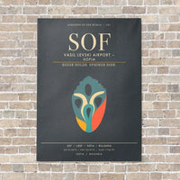 Thumbnail for Vasil Levski Airport Sofia SOF - Canvas Framed - Gray
