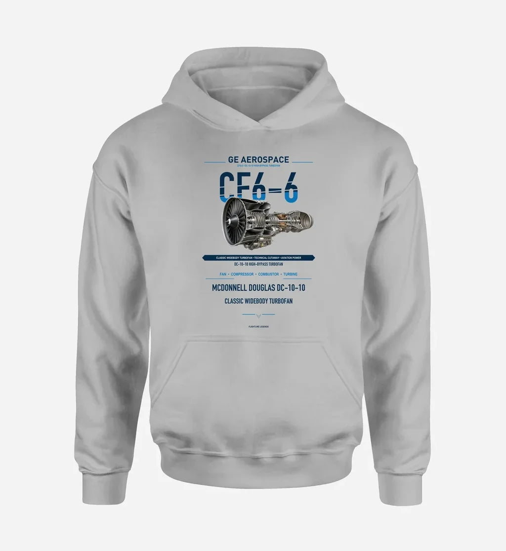 CF6-6 design on light gray hoodie single side