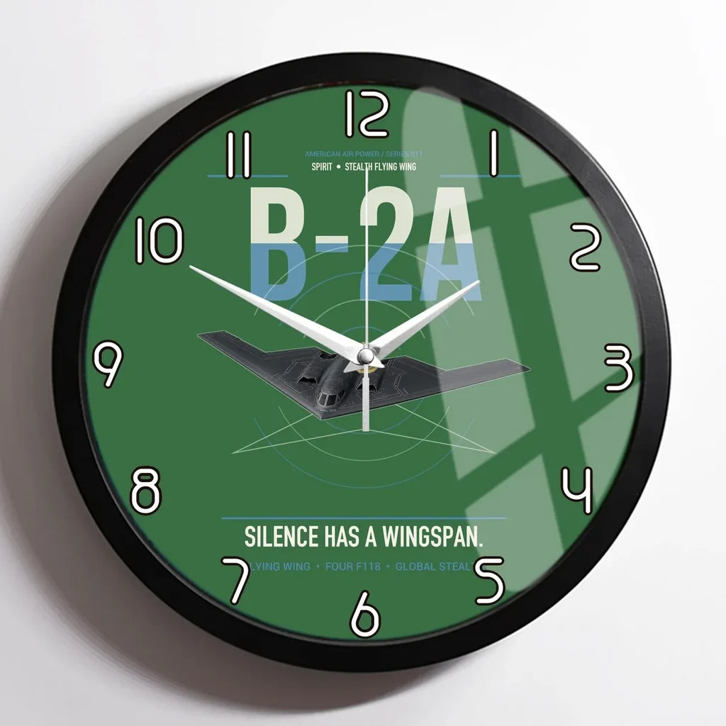 B-2A Spirit design on green framed wall clock