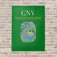 Thumbnail for Gainesville Regional Airport GNV vertical canvas print - no frame - green background
