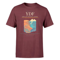 Thumbnail for Deer Lake Regional Airport (YDF) T-Shirt single-side front print in Dark Red | deer-lake-regional-airport-ydf-double-side-t-shirt