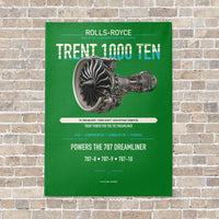 Thumbnail for TRENT 1000 TEN vertical canvas print - no frame - green background