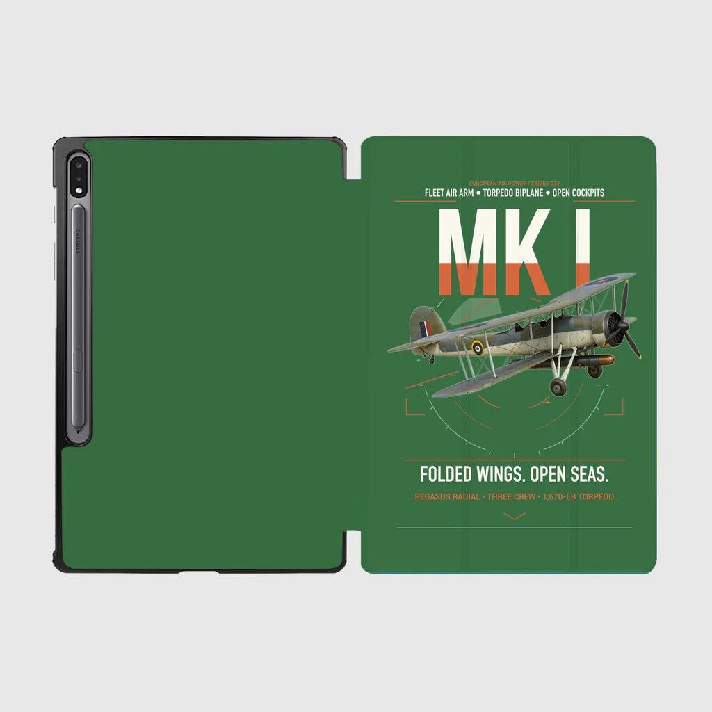 Fairey Swordfish Mk I design on green samsung tablet tablet case