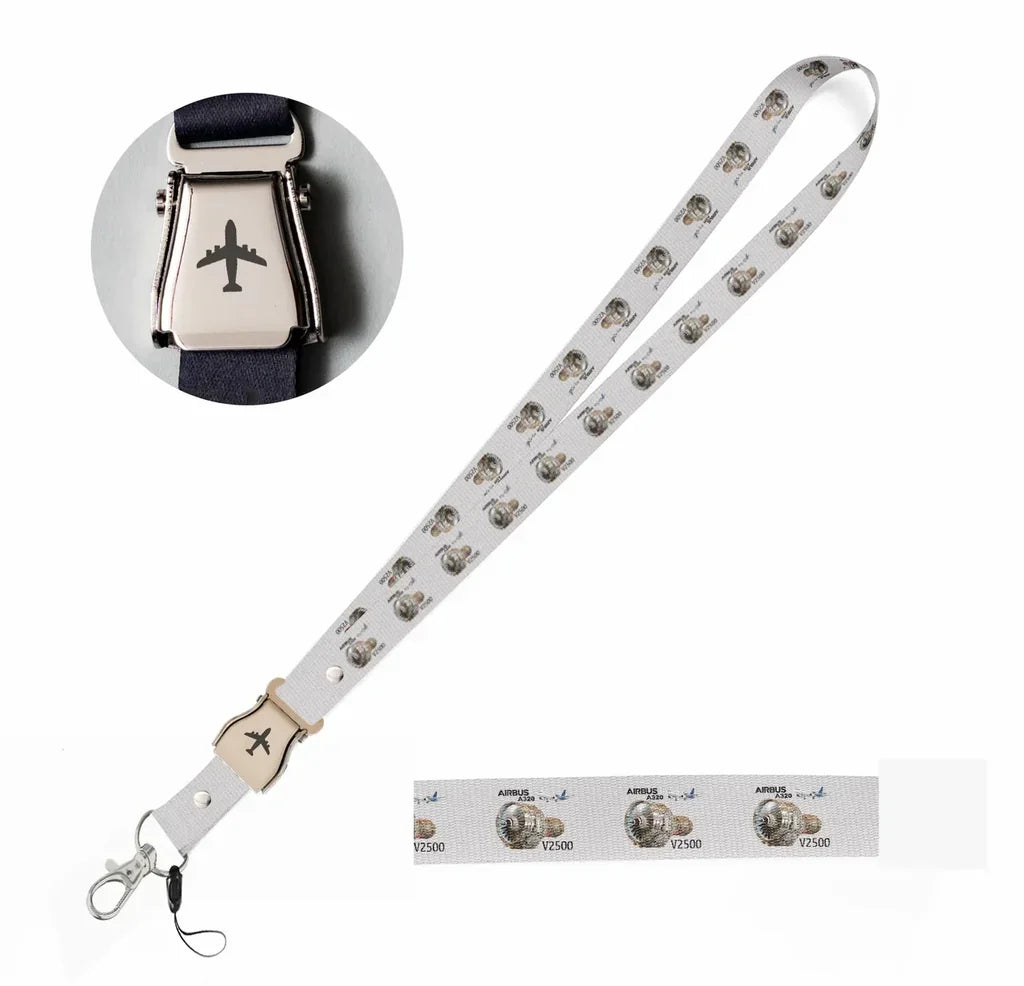 Airbus A320 & V2500 Engine seat belt lanyard - white