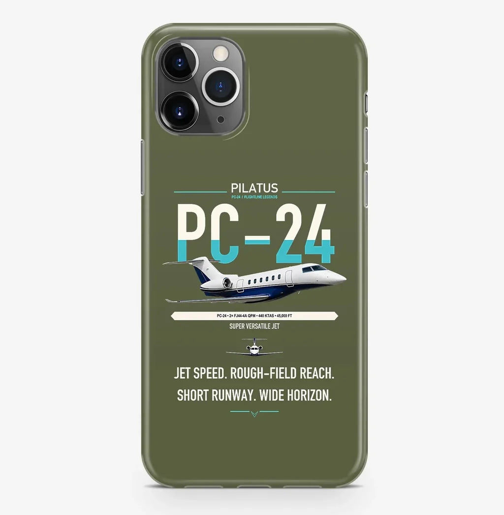Pilatus PC-24 design on green army magsafe iphone case, for iPhone Pro Max