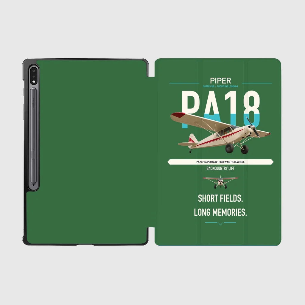 Piper PA-18 Super Cub design on green samsung tablet tablet case