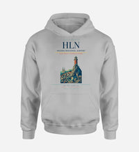Thumbnail for Helena Regional Airport (HLN) design on light gray hoodie single-side print