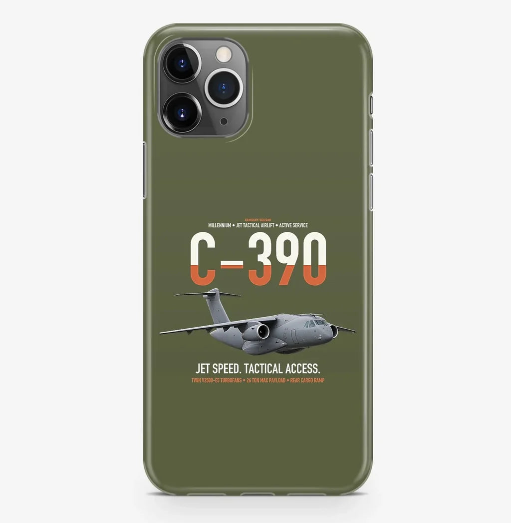 C-390 Millennium design on green army magsafe iphone case, for iPhone Pro Max