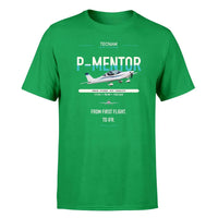 Thumbnail for Tecnam P-Mentor design on green t-shirt, single-side print