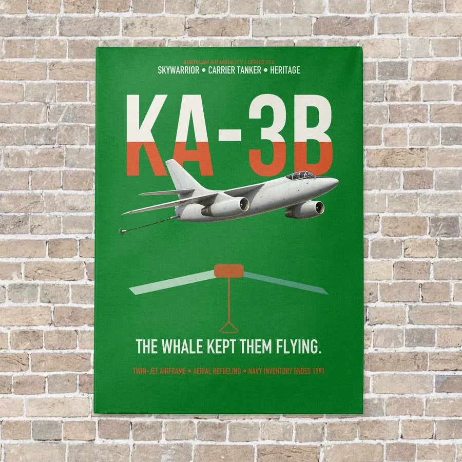 KA-3B Skywarrior vertical canvas print - no frame - green background