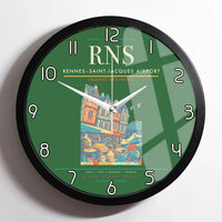 Thumbnail for Rennes–Saint-Jacques Airport (RNS) design on green framed wall clock